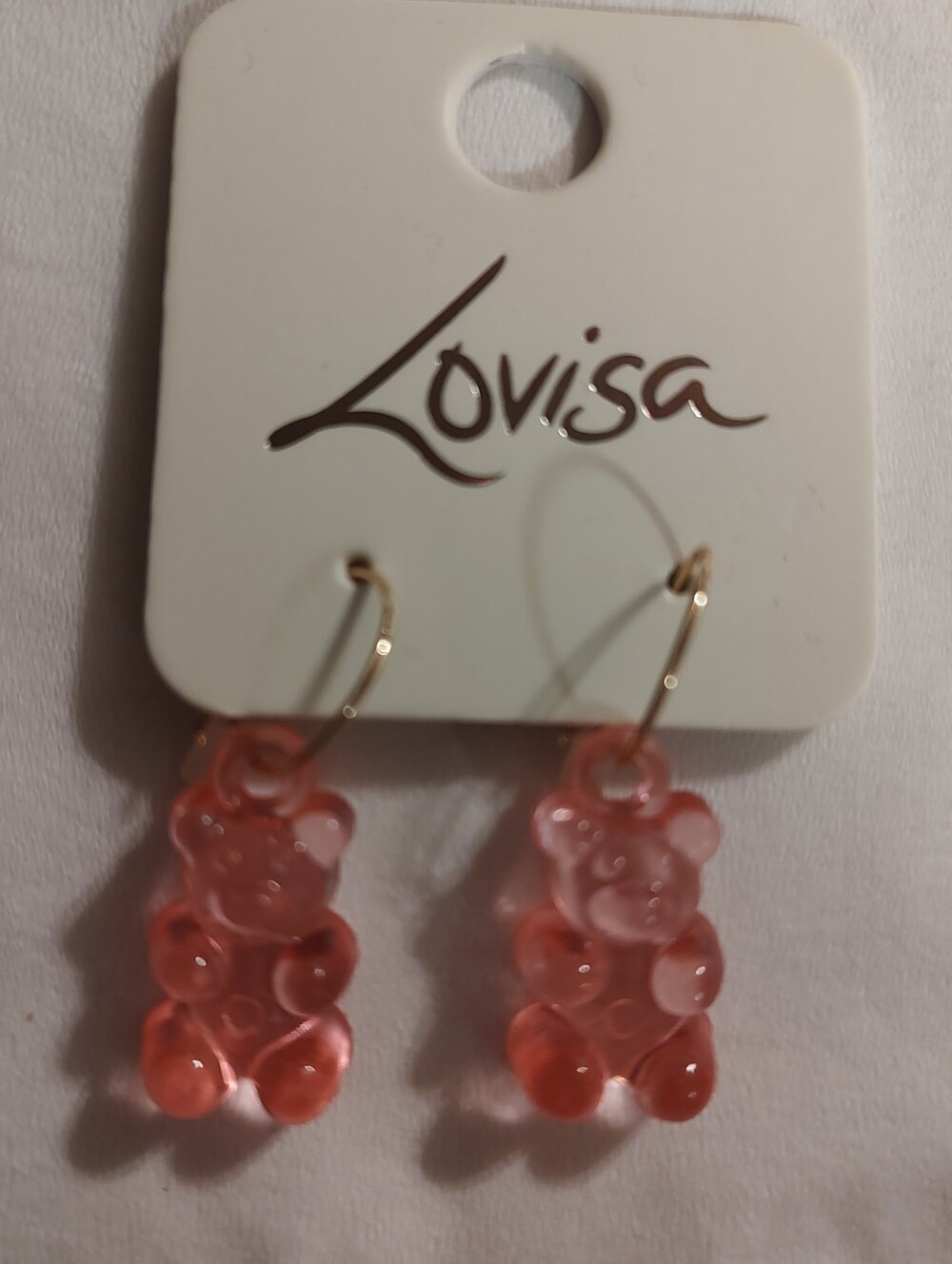 Lovisa Pink Gummy Bear Hoop Drop Earrings